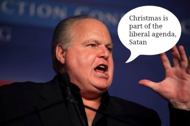 rush limbaugh, christmas, liberal, satan, humor